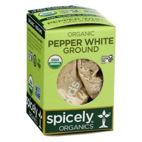 Organic Peppercorn White Ground 0.45 Oz (Case Of 6) by Spicely Organics