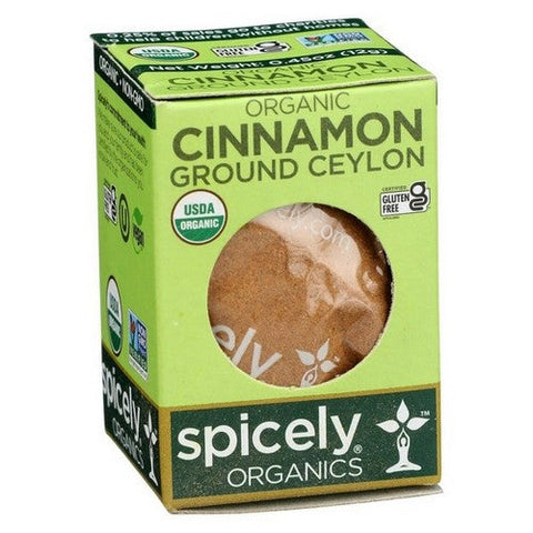 Organic Cinnamon Ground Ceylon Box 0.45 Oz (Case Of 6) by Spicely Organics