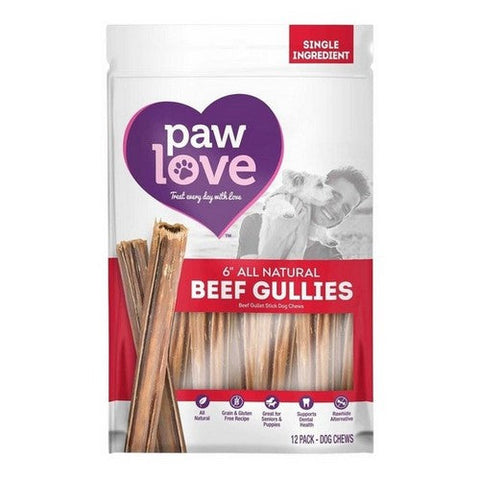 Beef Gullies 6 Inches Dog Chews 12 Count (Case Of 6) by Paw Love