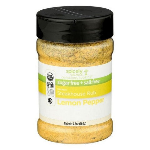 Organic Spicely Lemon Pepper Rub 5.8 Oz (Case Of 3) by Spicely Organics
