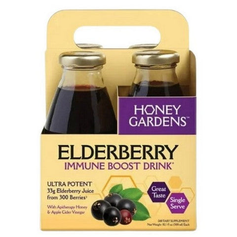 Dark Elderberry Immune Boost 10.1 Oz (Case Of 4) by Honey Gardens