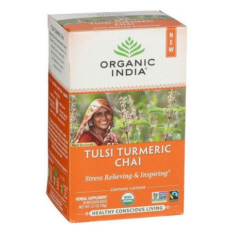 Tulsi Turmeric Chai Herbal Supplement 1.27 Oz (Case Of 6) by Organic India