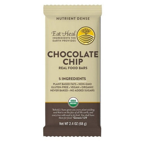 Chocolate Chip Bar 68 Grams (Case Of 10) by Eat To Heal