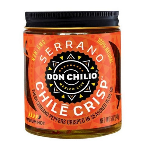 Medium Heat Serrano Mexican Chile Crisp 5 Oz (Case Of 6) by Don Chilio