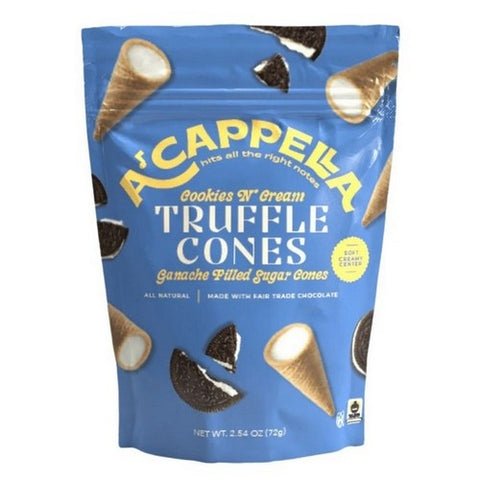 Cookies N Cream Truffle Cones 2.54 Oz (Case Of 6) by Acappella