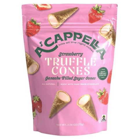 Strawberry Truffle Cones 2.54 Oz (Case Of 6) by Acappella