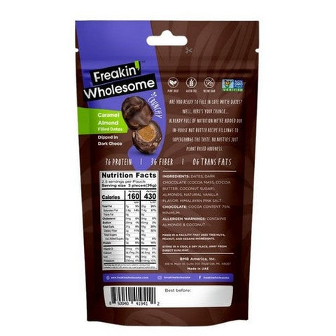 Dark Chocolate Caramel Almond 3.38 Oz (Case Of 6) by Freakin Wholesome