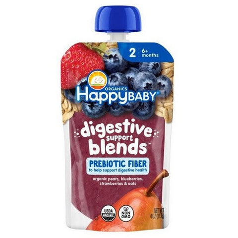 Pear Blueberry Strawberry Oats 4 Oz (Case Of 16) by Happy Baby Food