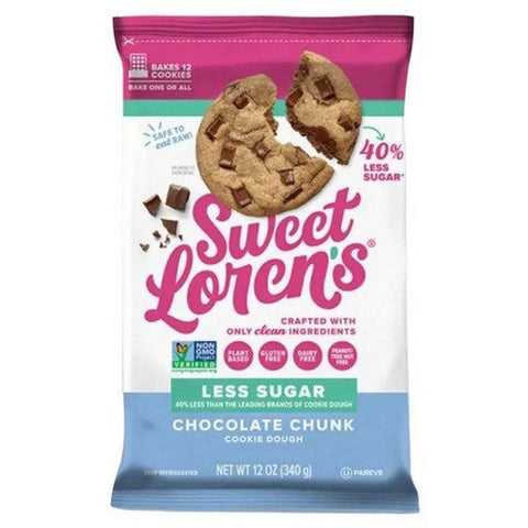 Cookie Dough Less Sugar Chocolate Chunk 12 Oz (Case Of 6) by Sweet Loren's