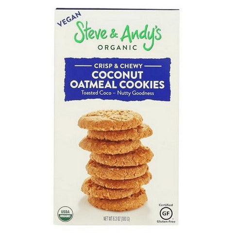 Organic Vegan Oatmeal Coconut Cookies 6.3 Oz (Case Of 6) by Steve And Andy's