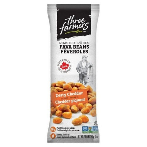 Three Farmers, Roasted Fava Beans Zesty Cheddar, 40 Grams X 12