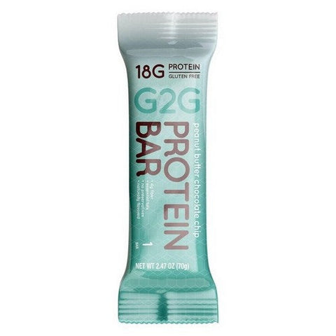 G2G Bar, Peanut Butter Chocolate Chip Protein Bar, 70 Grams (Case Of 8)