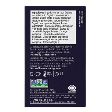 Four O'Clock Tea, Organic Fairtrade Licorice Spice, 16 Bags (Case Of 6)