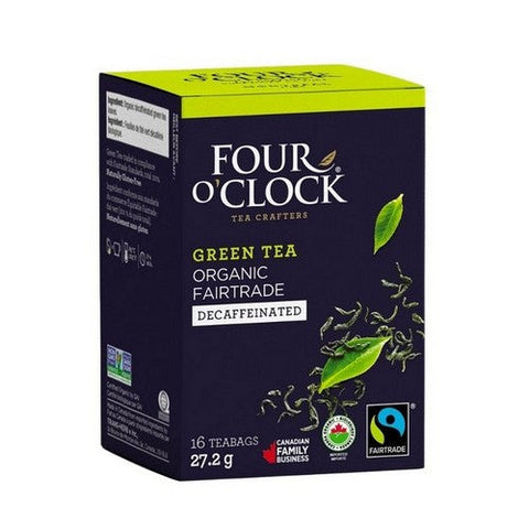 Four O'Clock Tea, Organic Fairtrade Decaffeinated, 16 Bags (Case Of 6)