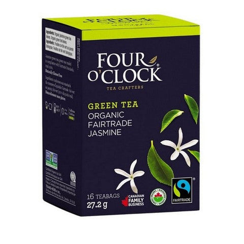 Four O'Clock Tea, Organic Fairtrade Jasmine, 16 Bags (Case Of 6)