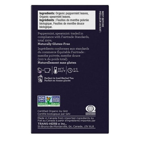 Four O'Clock Tea, Organic Fairtrade Peppermint, 16 Bags (Case Of 6)