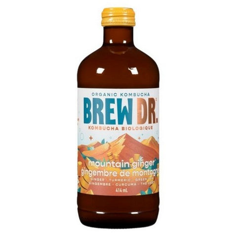 Brew Dr. Kombucha, Organic Mountain Ginger, 414 Ml (Case Of 12)