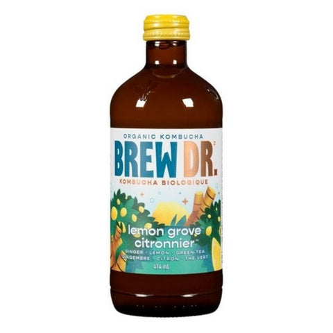 Brew Dr. Kombucha, Organic Lemon Grove, 414 Ml (Case Of 12)