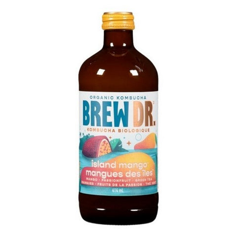 Brew Dr. Kombucha, Organic Island Mango, 414 Ml (Case Of 12)