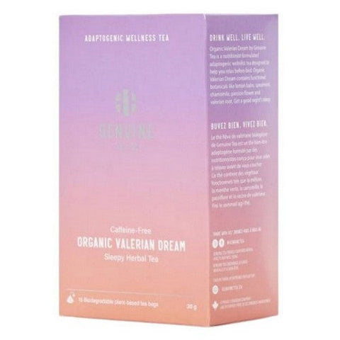 Genuine Tea Co., Organic Velerian Dream Sleepy Herbal Tea, 30 Grams (Case Of 8)