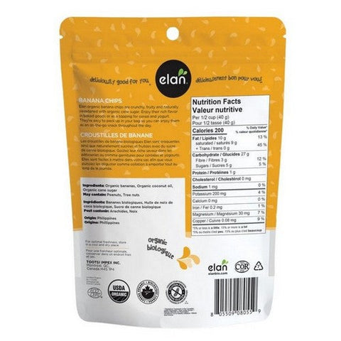 Elan, Organic Banana Chips, 135 Grams (Case Of 8)