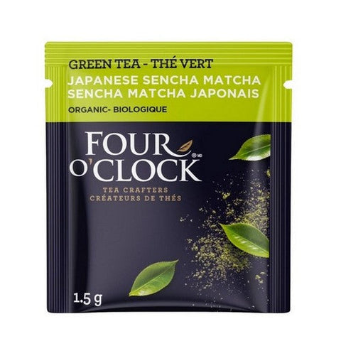 Four O'Clock Tea, Organic Japanese Sencha Matcha, 16 Bags (Case Of 6)