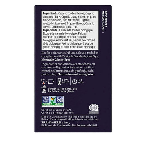 Four O'Clock Tea, Organic Fairtrade Spicy Orange, 16 Bags (Case Of 6)