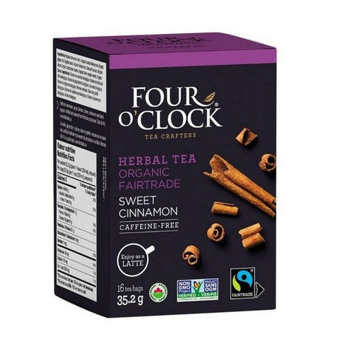 Four O'Clock Tea, Organic Fairtrade Sweet Cinnamon, 16 Bags (Case Of 6)