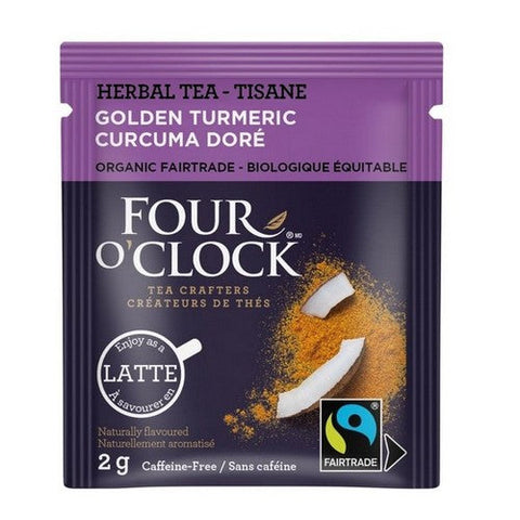 Four O'Clock Tea, Organic Fairtrade Golden Turmeric, 16 Bags (Case Of 6)
