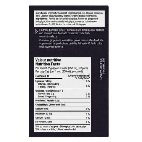 Four O'Clock Tea, Organic Fairtrade Golden Turmeric, 16 Bags (Case Of 6)