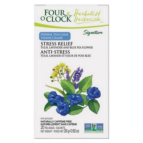 Four O'Clock Tea, Organic Herbalist Herbal Tea Stress Relief, 20 Bags (Case Of 6)