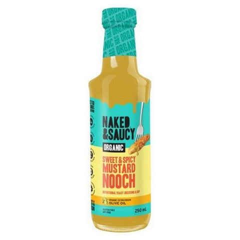 Naked & Saucy, Organic Sweet And Spicy Mustard Nooch, 250 Ml (Case Of 12)