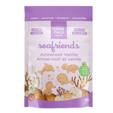 Love Child Organics, Sea Friends Arrowroot Vanilla Cookies, 140 Gramms (Case Of 12)