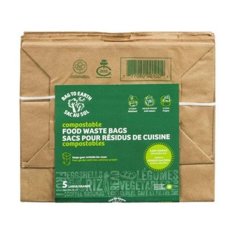 Bag To Earth, Large Food Waste Bags, 5 Count (Case Of 12)