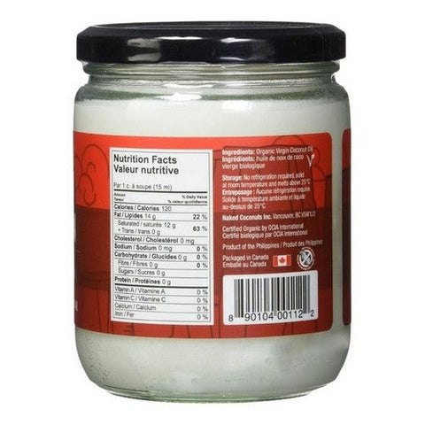 Naked Coconuts, Organic Virgin Coconut Oil, 444 Ml (Case Of 6)
