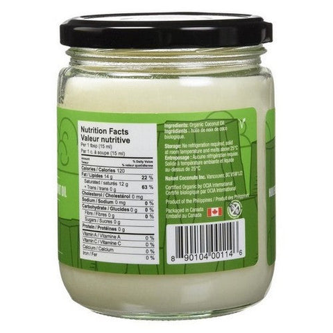 Naked Coconuts, Organic Unscented Coconut Oil, 444 Ml (Case Of 6)