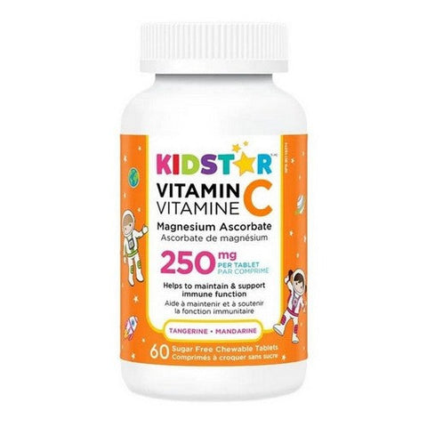 Kidstar Nutrients, Vitamin C Magnesium Ascorbate Tangerine, 60 Count