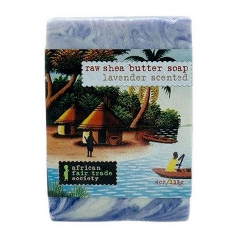 African Fair Trade Society, Raw Shea Butter Soap Lavender Scented, 113 Grams