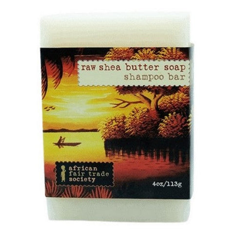 African Fair Trade Society, Raw Shea Butter Soap Shampoo Bar, 113 Grams