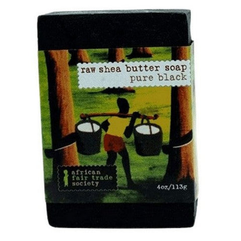 African Fair Trade Society, Raw African Black Soap Shea Butter, 113 Grams