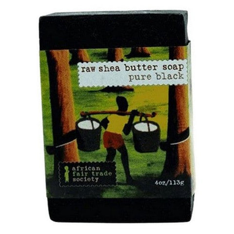 African Fair Trade Society, Pure Black Soap With Shea Butter, 142 Grams