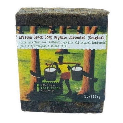 African Fair Trade Society, Organic African Black Soap Lavendert Geranium, 142 Grams
