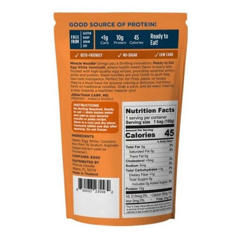 Miracle Noodle, Egg White Noodles Vermicelli, 3.5 Oz (Case Of 6)