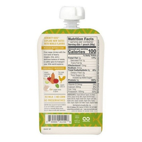 Serenity Kids, Chicken Mexican Inspired Stew, 3.5 Oz (Case Of 6)