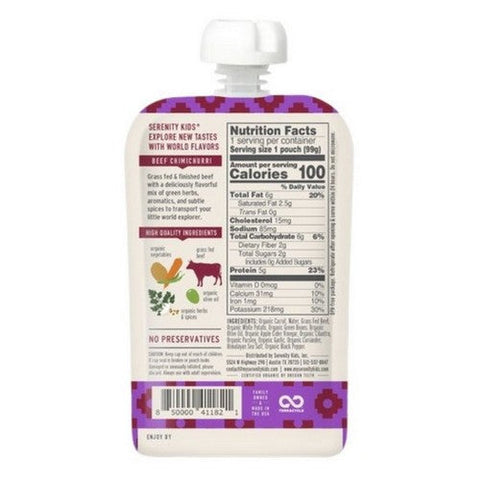 Serenity Kids, Grass Fed Beef Chimichurri, 3.5 Oz (Case Of 6)