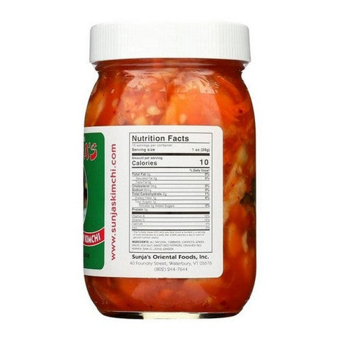 Sunja'S, All Natural Medium Spicy Kimchi, 16 Oz (Case Of 12)