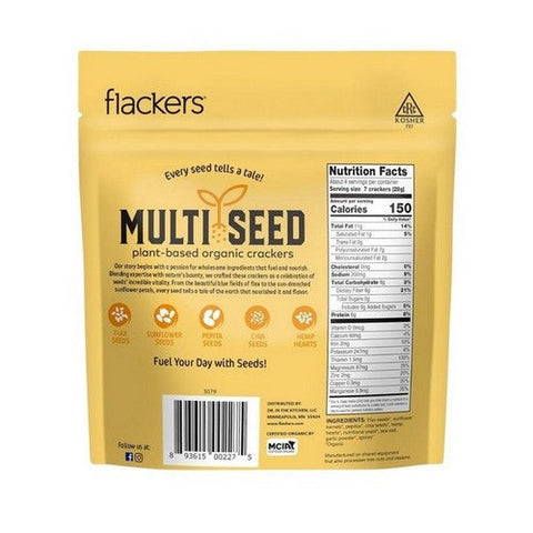 Flackers, Organic Cheeze Pleaze Multi Seed Crackers, 4 Oz (Case Of 6)