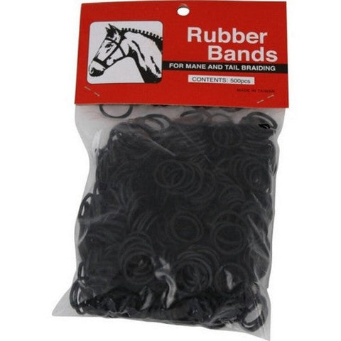 Partrade, Rubber Horse Braid Bands, 5 IN-500 Pack,Black