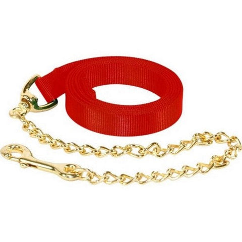 Hamilton, Hamilton Nylon Lead W/Chain & Snap, 7 Feet,Red
