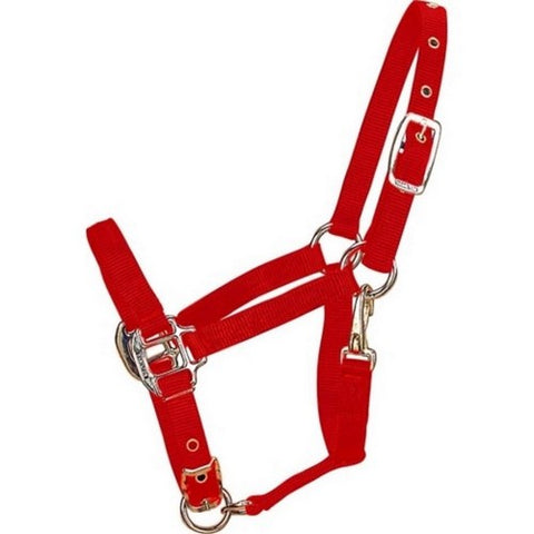 Hamilton, Hamilton Adjustable Chin Halter W/Snap, 1 / Pony,Red